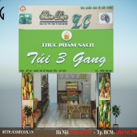 Thiết kế cửa hàng thực phẩm sạch túi 3 Gang - Chị Nguyệt - Lê Trọng Tấn